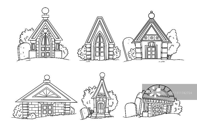 线性地下室图案填色合集图片素材