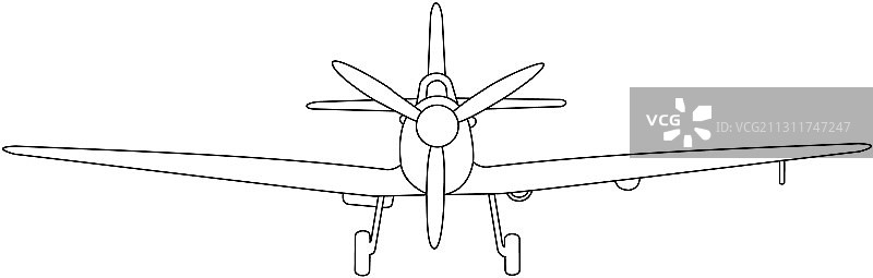 喷火式Supermarine II型战斗机正面图片素材