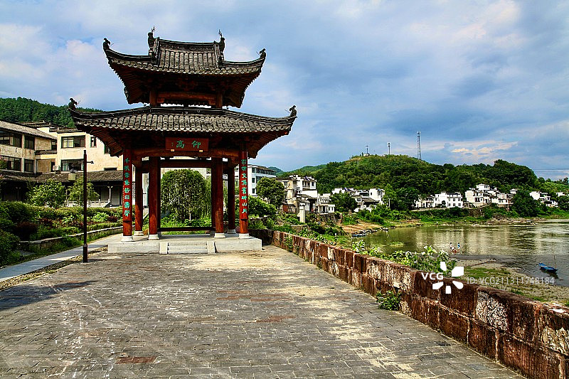 渔梁坝风光 安徽歙县图片素材