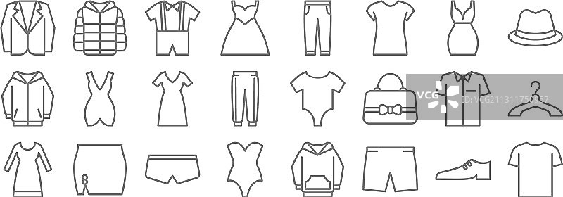 衣柜系列线性图标图片素材