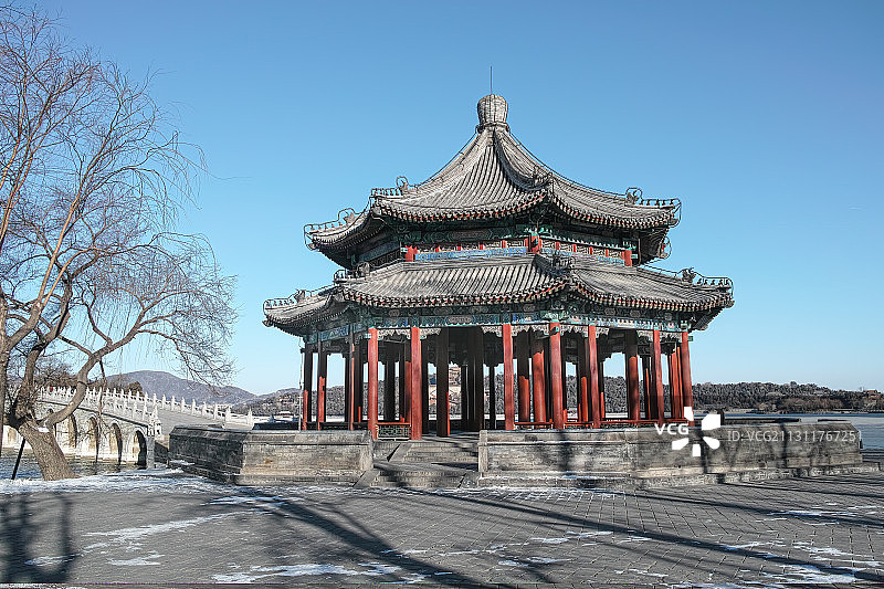 冬天的颐和园廓如亭图片素材