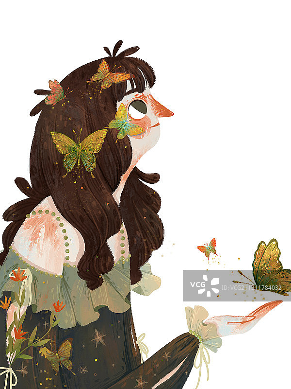 Those lovely girls and animals图片素材