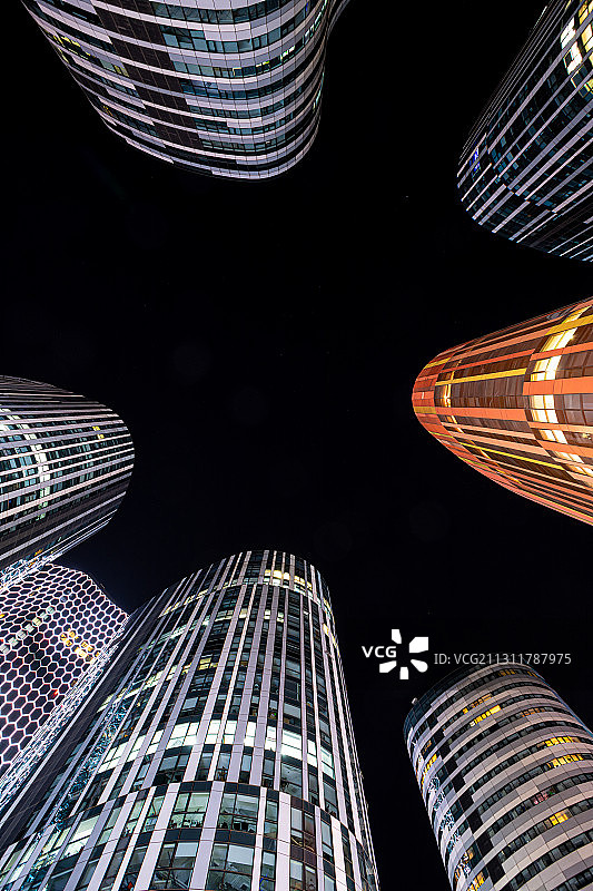 三里屯 soho 夜景图片素材