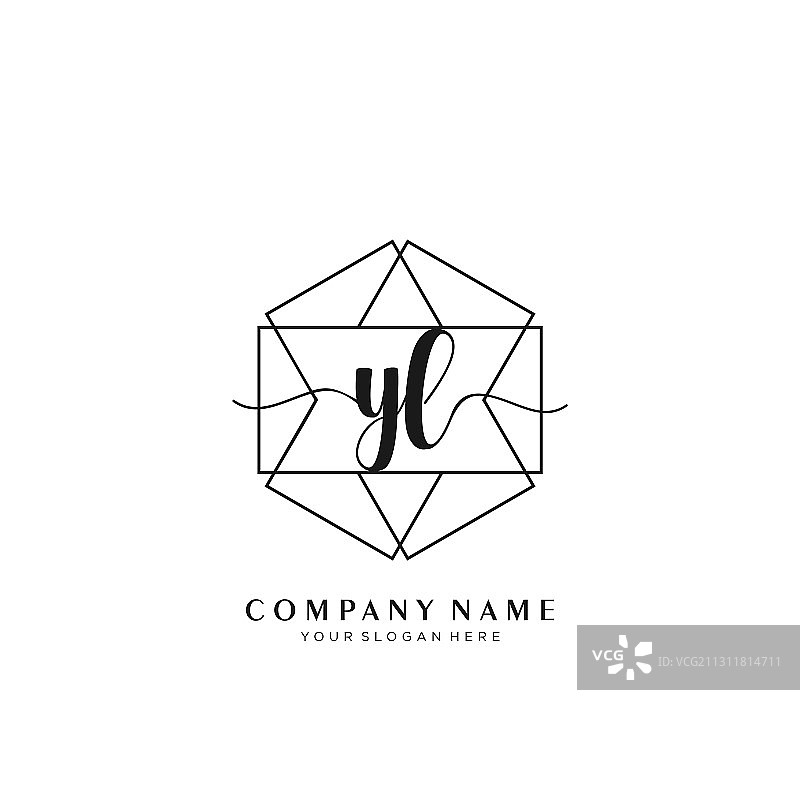 几何模板YL首字母手写标志图片素材