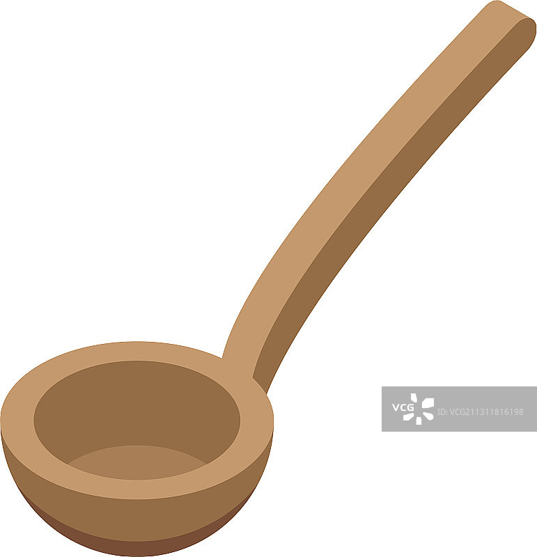 桑拿木勺图标2.5D风格图片素材