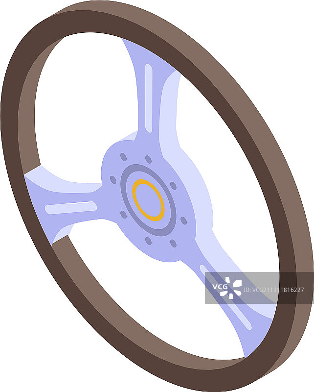 复古方向盘图标2.5D风格图片素材