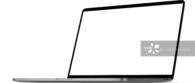 带空白屏幕的现代笔记本电脑样机图片素材