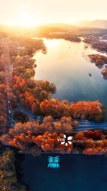 杨公堤秋色图片素材