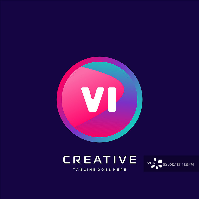 VI首字母彩色logo模板图片素材