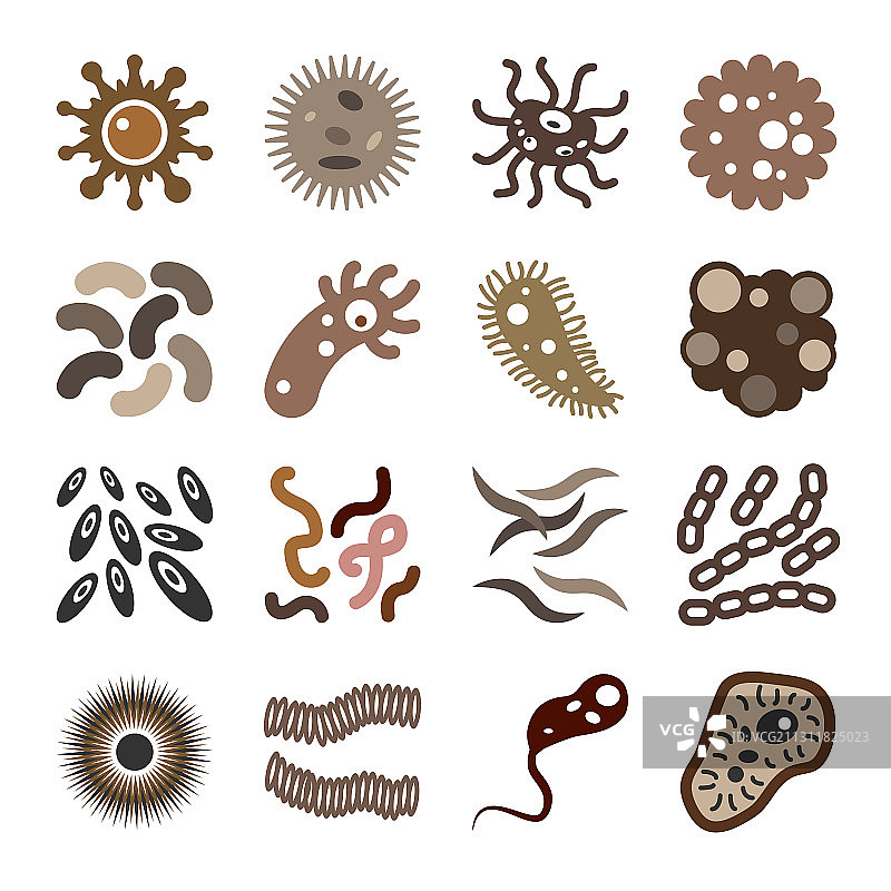 病毒图标合集：细菌微生物图片素材