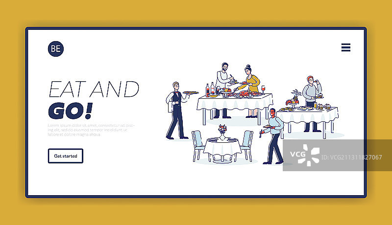 自助餐餐饮公司着陆页图片素材