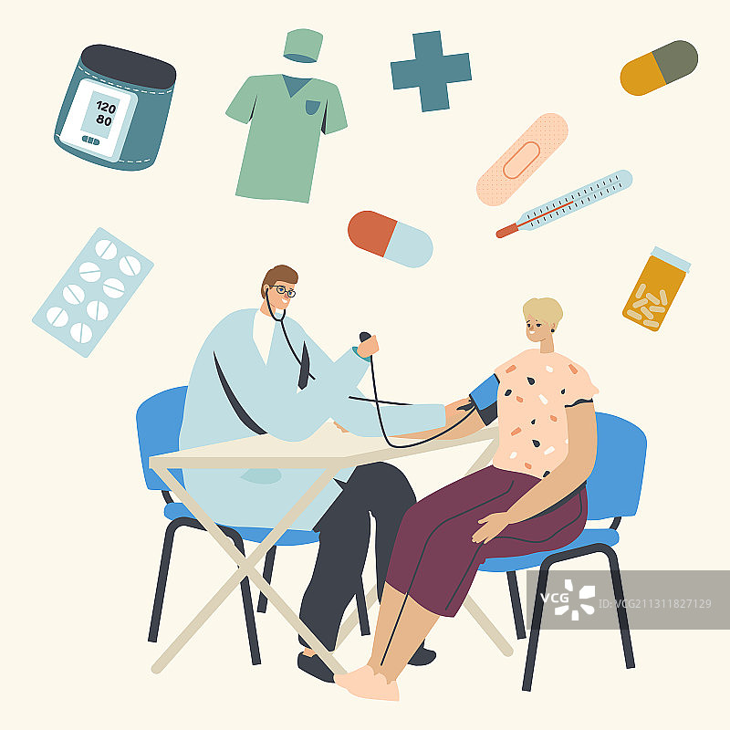 医疗检查：动脉血压测量图片素材