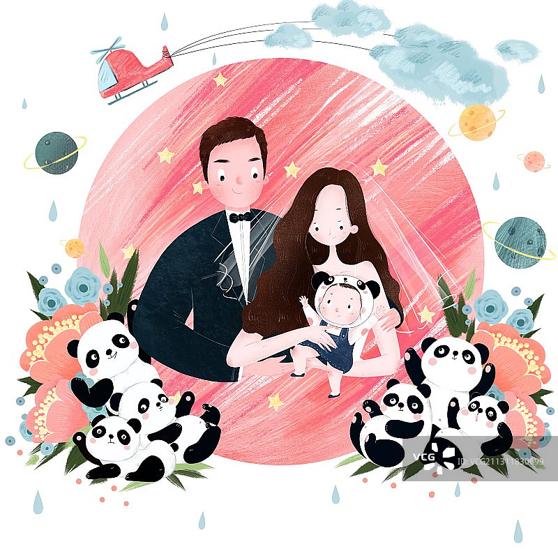 可爱全家福2图片素材