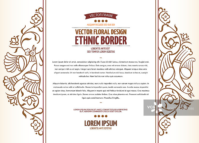 抽象自然鸟类复古边框图片素材