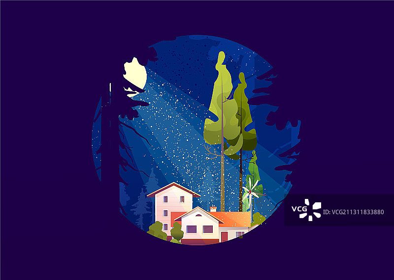 树林中的小屋图片素材