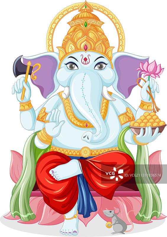 卡通风格的象头神图片素材