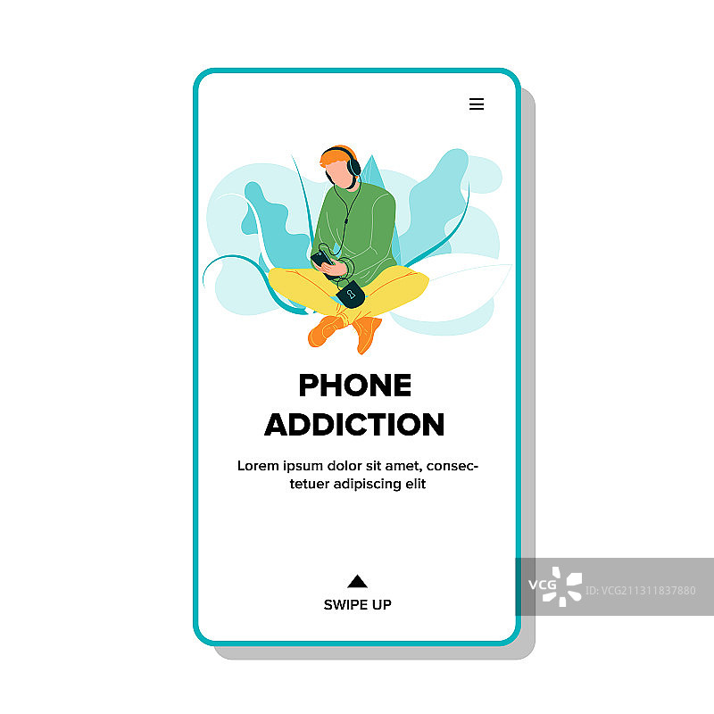 沉迷手机的男孩图片素材