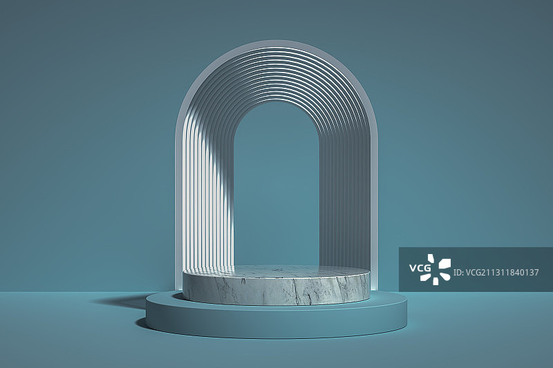 简洁几何体电商展示背景，三维图形图片素材