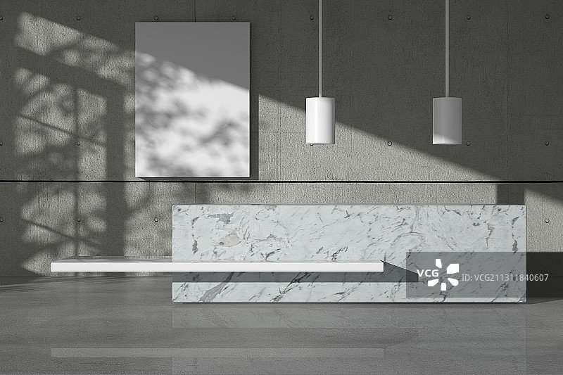 简洁淡雅几何体电商展示背景，三维图形图片素材