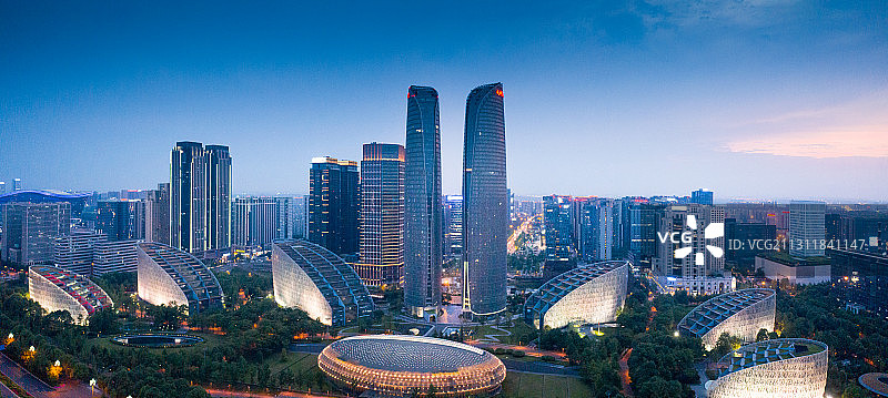 航拍成都夜景图片素材