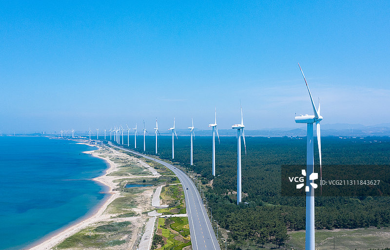 海岸风力发电图片素材