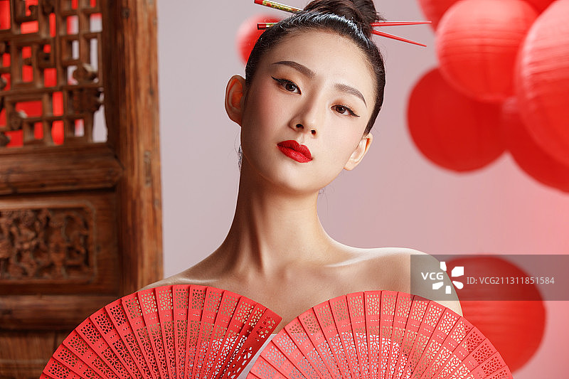 彩妆美女肖像图片素材