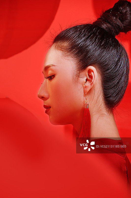 节日美女肖像图片素材