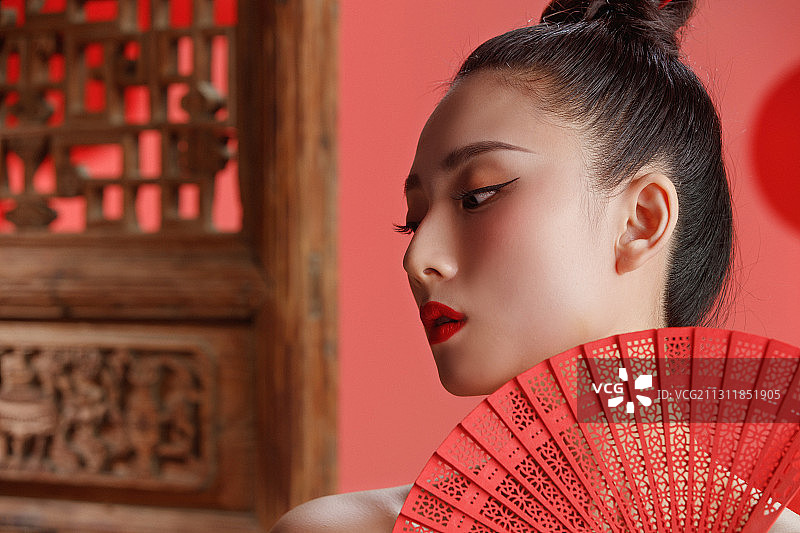 节日美女肖像图片素材