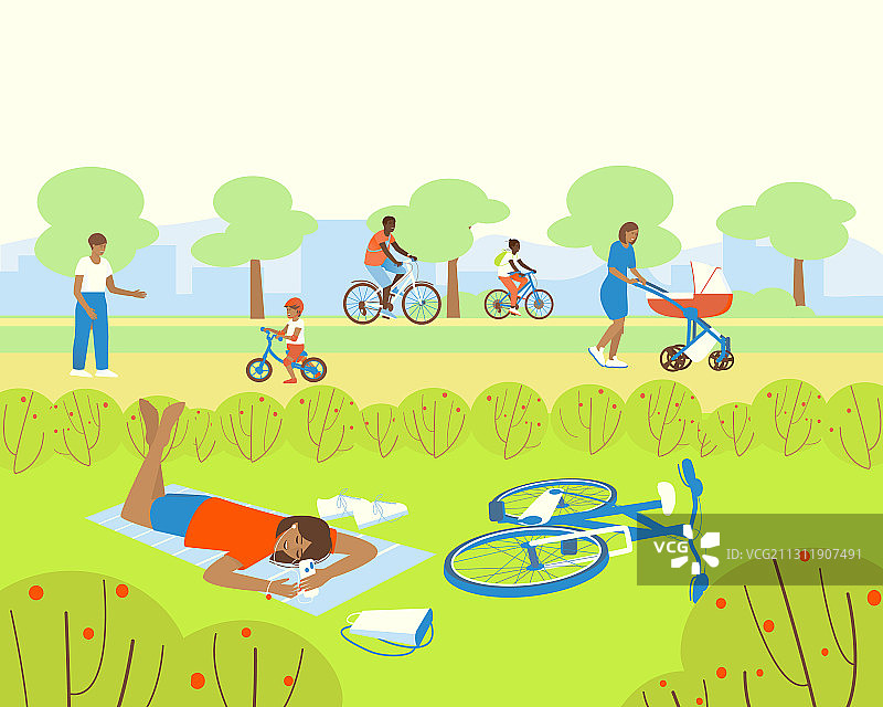 人们在公园休息图片素材