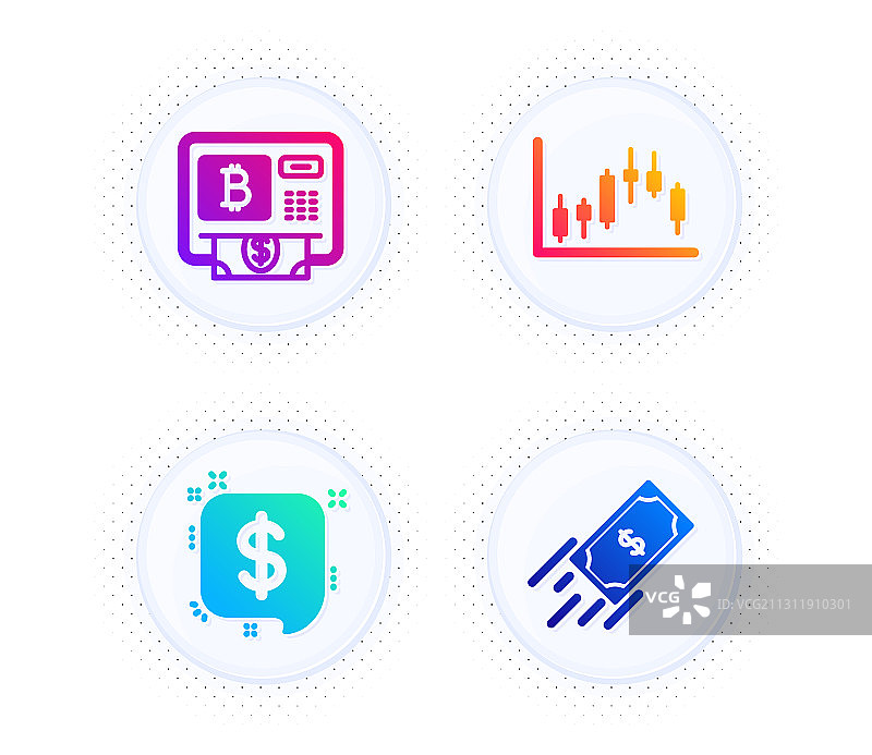 支付信息K线图与比特币ATM图片素材