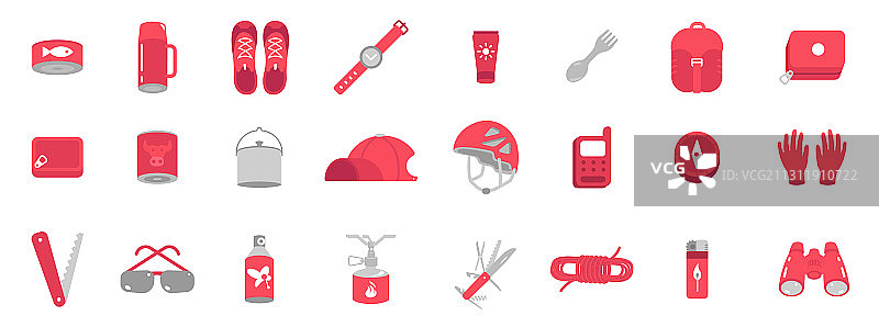 露营装备山地徒步旅行设备图片素材