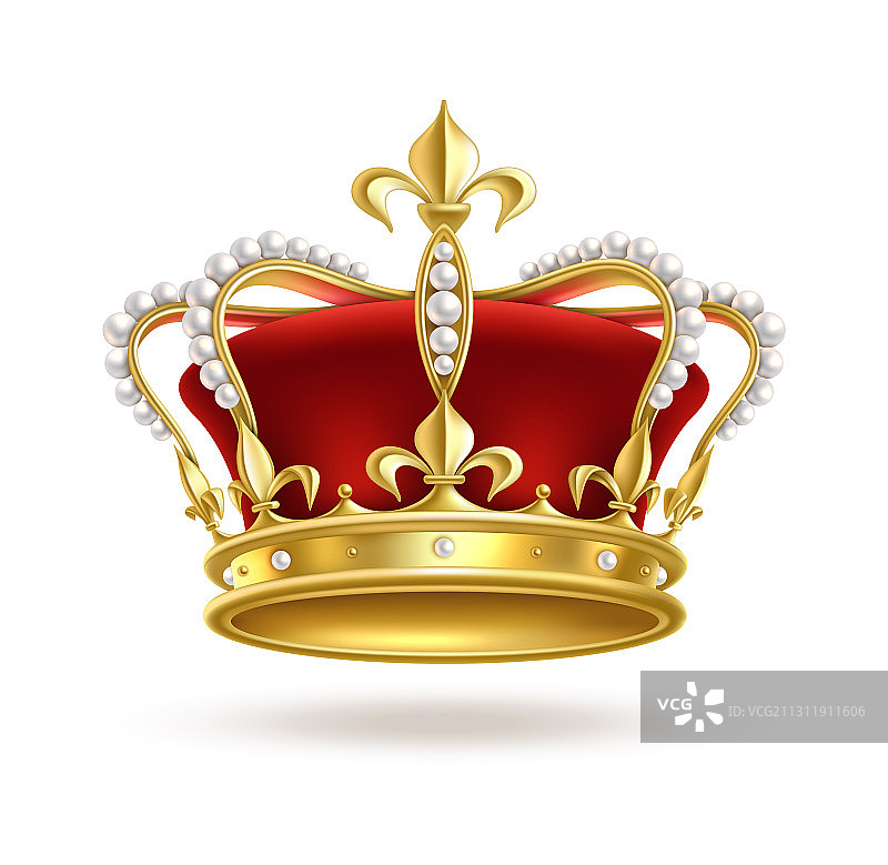 逼真的金色皇冠3D图片素材