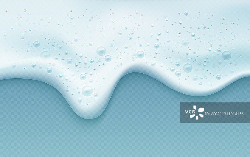 蓝色背景上隔离的肥皂泡沫图片素材