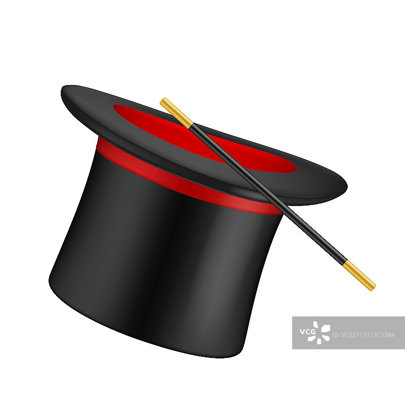 逼真的魔术师礼帽符号图片素材