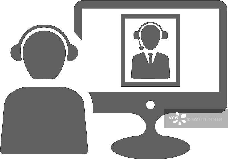 灰色视频会议图标图片素材