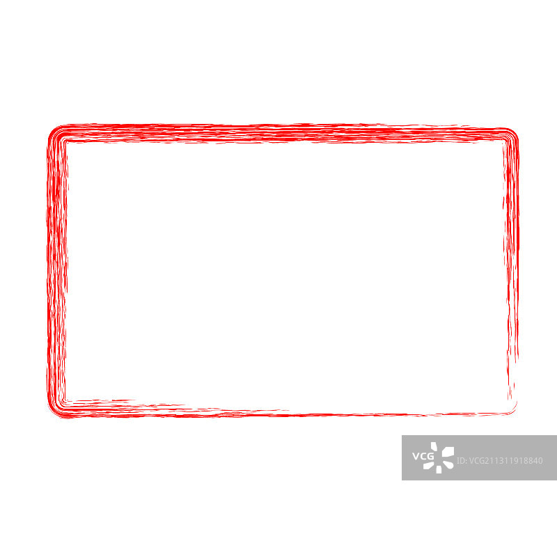 红色矩形蜡笔边框图片素材