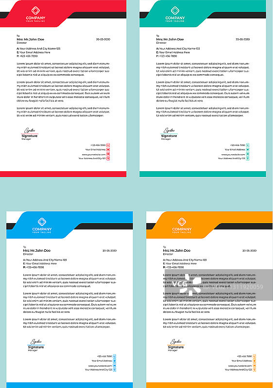 专业的创意商务信纸设计图片素材