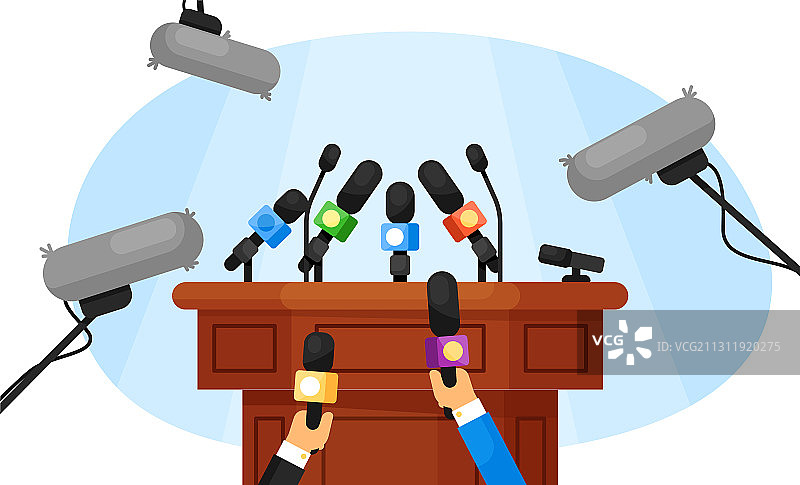 新闻发布会空置讲台图片素材