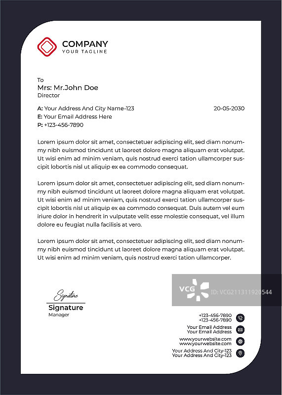 专业的创意商务信纸设计图片素材