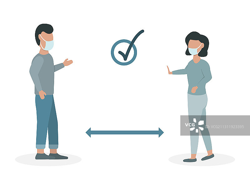 人们保持距离预防COVID-19病毒图片素材