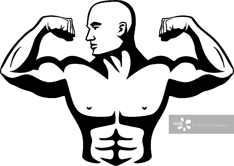 展示肌肉的健壮男人图片素材