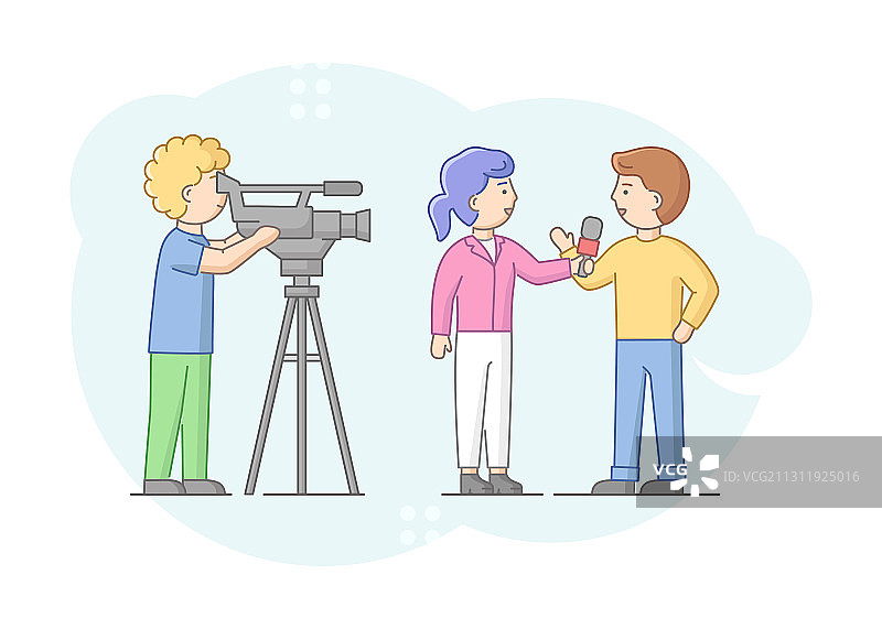 报告文学与记者采访概念图片素材