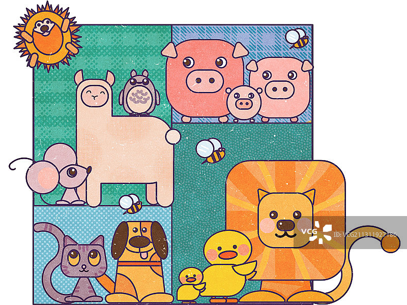 扁平纹理动物图片素材