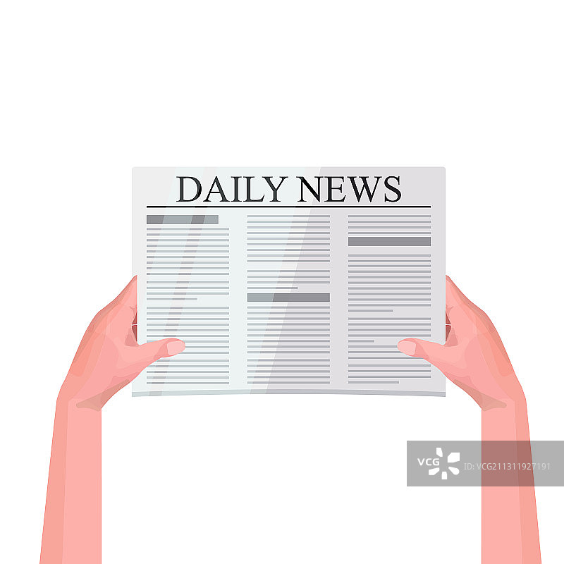 手拿报纸阅读每日新闻图片素材