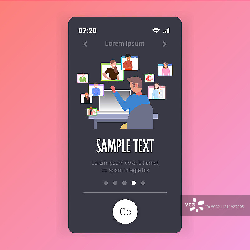 商务人士进行在线视频会议图片素材