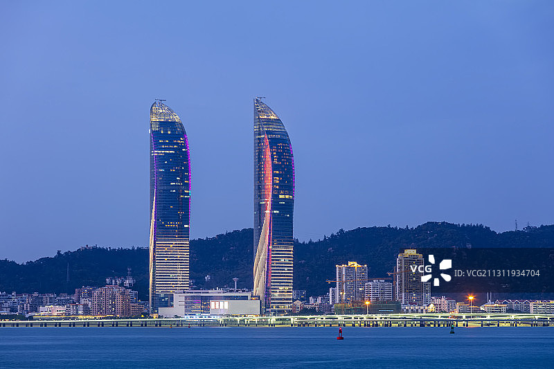 厦门地标双子座图片素材