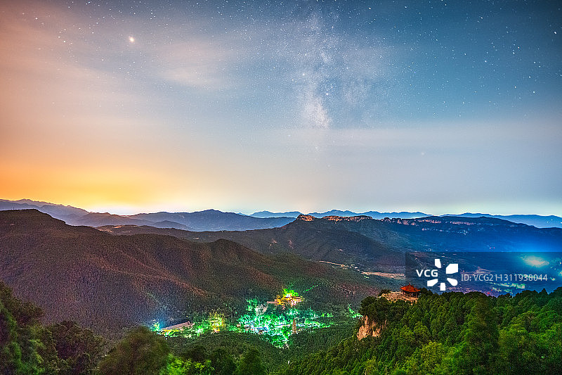 济南灵岩寺银河图片素材