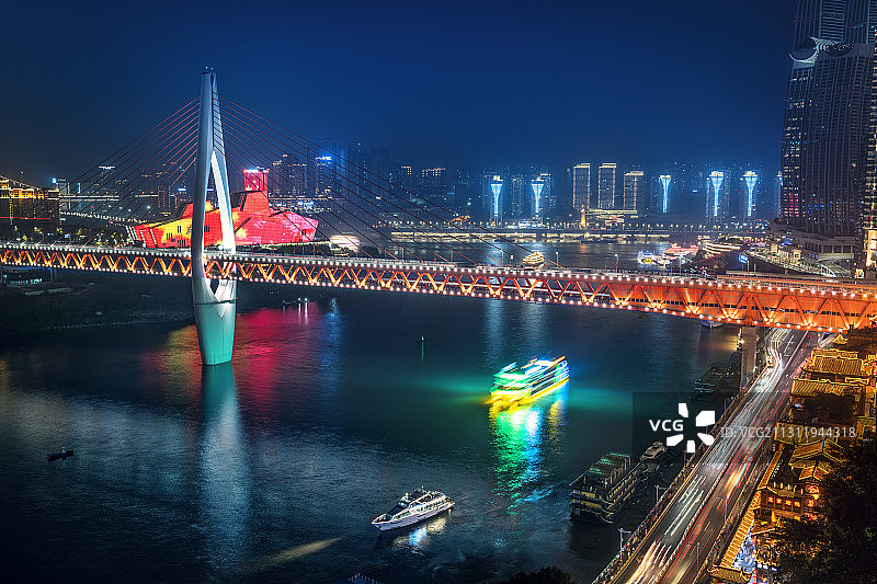 滨江夜色美图片素材