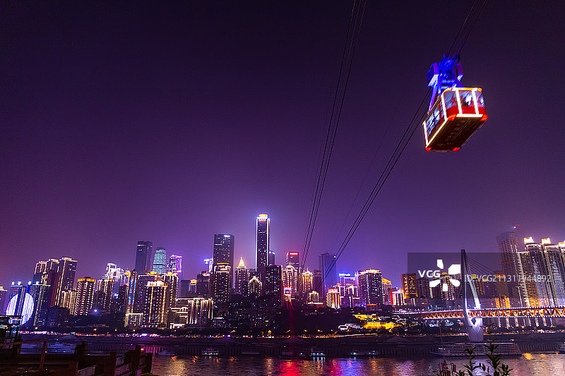 长江索道-重庆夜景图片素材