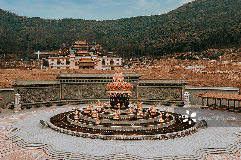 江苏南京溧水新建观音寺为鸡鸣寺下院，这里是百里秦淮河源头。图片素材